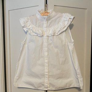 H&M Ruffle High Neck Collared Shirt